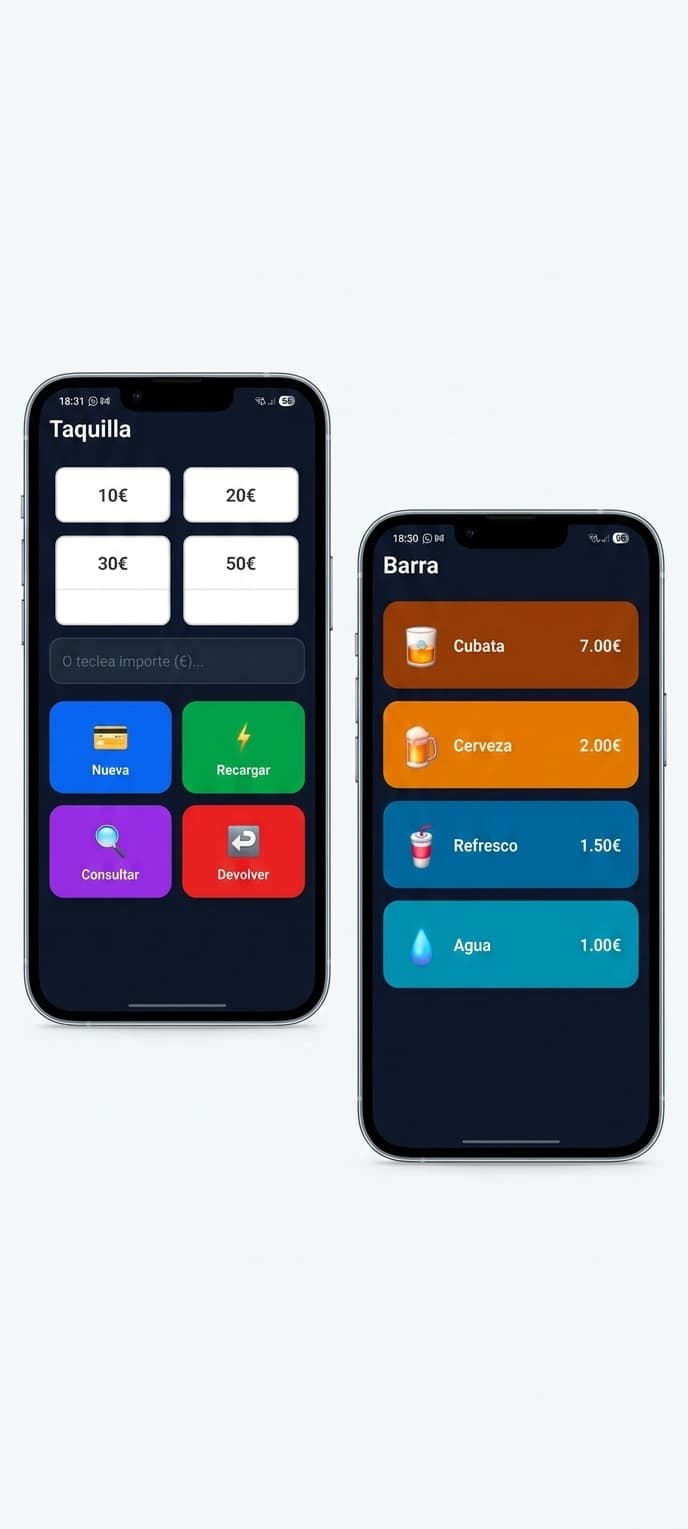 Aplicación cashless con pagos por NFC